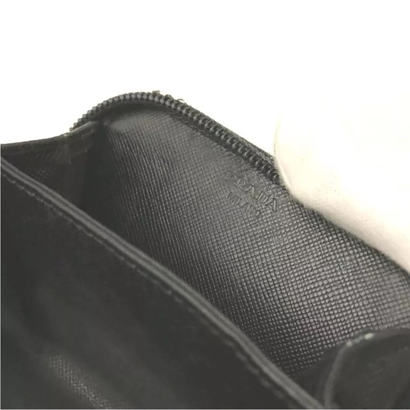 AUTH Prada Zip Card Coin Wallet Black Nylon - Picture 5 of 5